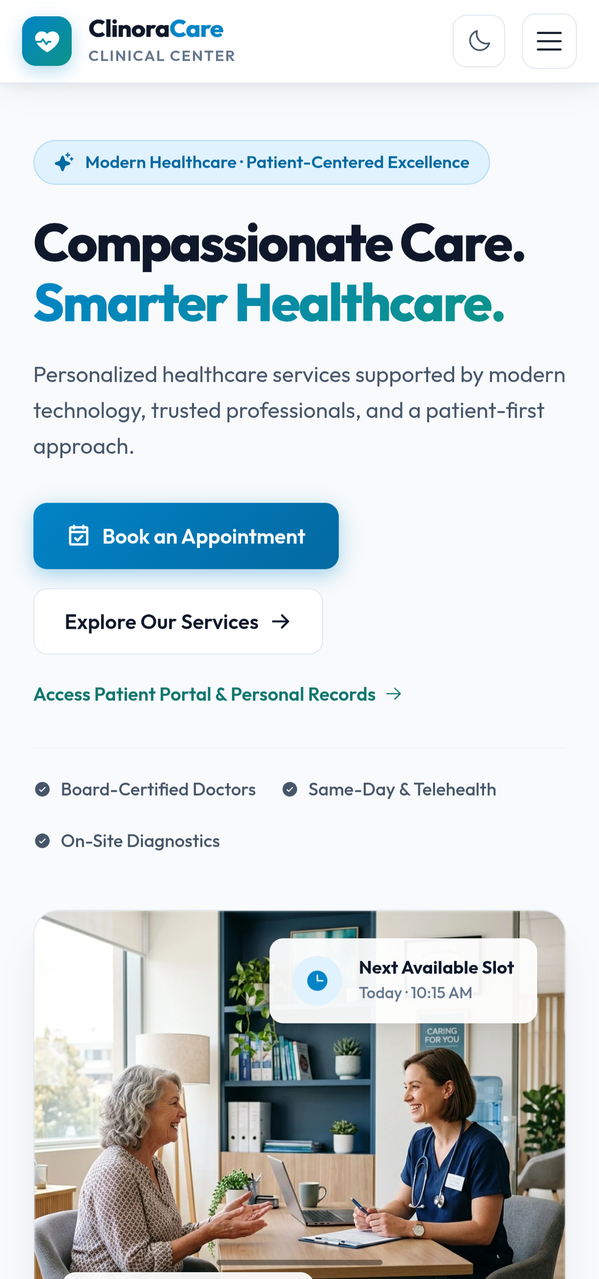 Clinic Demo Website UI